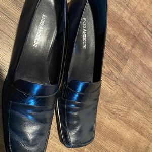 Enzo Angiolini Leather Black Loafers 8N